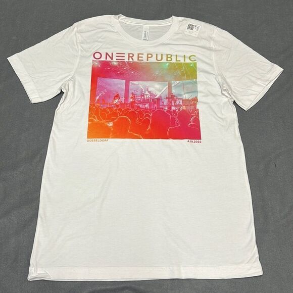 One Republic Düsseldorf Unisex White Graphic Tee Size Medium - Picture 1 of 6